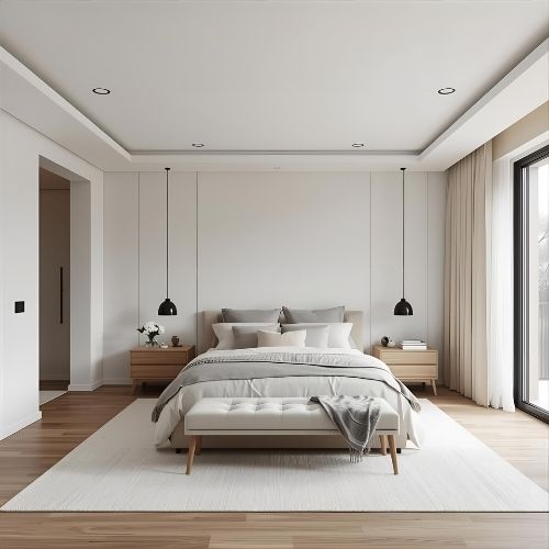 notr-renklerde-yatak-odasi Minimalist Ev Tasarımının Temel İlkeleri