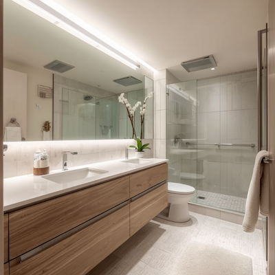 Buyuk-aynali-kucuk-banyo1 Küçük Banyolar İçin 10 Akıllı Dekorasyon Fikri (Alanı 2 Kat Büyük Gösterin)