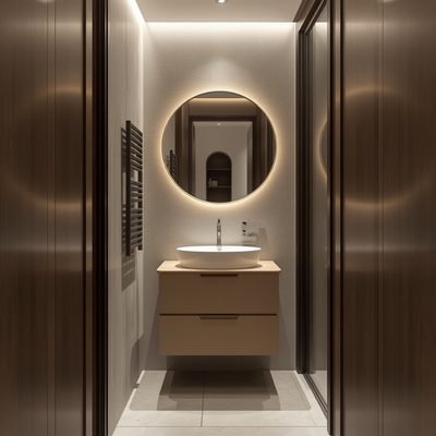 Kompakt-lavabo-ornegi1 Küçük Banyolar İçin 10 Akıllı Dekorasyon Fikri (Alanı 2 Kat Büyük Gösterin)