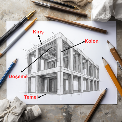 Betonarme yapı elemanları kolon kiriş döşeme ve temel